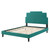 Lindsey Performance Velvet Full Platform Bed, Velvet, Teal Blue, 22936