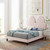 Alexandria Tufted Performance Velvet Twin Platform Bed, Velvet, Pink, 23031
