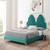 Alexandria Tufted Performance Velvet King Platform Bed, Velvet, Teal Blue, 23064