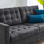 Exalt Tufted Fabric Sofa, Fabric, Dark Grey Gray, 23146