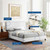 Peyton Performance Velvet Queen Platform Bed, Velvet, White, 23177