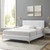Peyton Performance Velvet Full Platform Bed, Velvet, White, 23217
