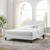 Peyton Performance Velvet Full Platform Bed, Velvet, White, 23233
