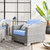 Conway Outdoor Patio Wicker Rattan Armchair, Rattan, Wicker, Light Grey Gray Light Blue, 23337