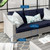 Conway Outdoor Patio Wicker Rattan Sofa, Rattan, Wicker, Light Grey Gray Blue Navy, 23346