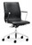 Herald Low Back Office Chair, Black Leatherette Chrome Steel