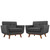 Engage Armchair Set of 2 in Gray