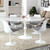 Lippa 60" Artificial Marble Dining Table, White Metal