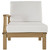 Marina Outdoor Patio Teak Right-Arm Sofa, White Wood