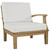 Marina Outdoor Patio Teak Left-Arm Sofa, White Wood