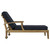 Marina Outdoor Patio Teak Single Chaise, Navy Wood