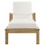 Marina Outdoor Patio Teak Single Chaise, White Wood
