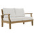 Marina 7 Piece Outdoor Patio Teak Sofa Set, White Wood