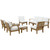 Marina 9 Piece Outdoor Patio Teak Sofa Set, White Wood