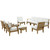 Marina 10 Piece Outdoor Patio Teak Sofa Set, White Wood