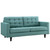 Empress Loveseat, Blue Fabric