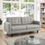 Empress Loveseat, Light Grey Fabric