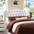 Annabel King Vinyl Headboard, White Faux Leather