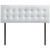 Emily Queen Vinyl Headboard, White Faux Leather