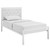 Mia Twin Vinyl Bed Frame, White Faux Leather
