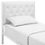 Mia Twin Vinyl Bed Frame, White Faux Leather