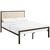 Mia Full Fabric Bed Frame, Beige Fabric