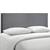 Region Queen Nailhead Upholstered Headboard, Smoke Grey Fabric