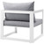 Fortuna Outdoor Patio Armchair, White Grey Fabric Steel