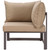 Fortuna Corner Outdoor Patio Armchair, Brown Fabric Steel