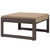 Fortuna Outdoor Patio Ottoman, Brown Fabric Steel