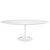 Lippa 78" Fiberglass Dining Table, White Steel Wood