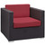 Convene Outdoor Patio Armchair, Red Plastic Fabric