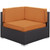 Convene Corner Sectional Outdoor Patio Set of Two, Orange Plastic Fabric