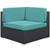 Convene Corner Sectional Outdoor Patio Set of Two, Blue Plastic Fabric