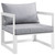 Fortuna 3 Piece Outdoor Patio Sectional Sofa Set, White Grey Fabric Steel