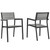 Maine Dining Armchair Outdoor Patio Set of 2, Brown Grey Steel