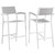 Maine Bar Stool Outdoor Patio Set of 2, White Light Grey Steel