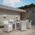 Junction 7 Piece Outdoor Patio Dining Set, Gray White, Plastic