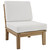 Marina Two PCS Outdoor Patio Teak Sofa Set, White, Wood, Fabric