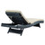 Summon Outdoor Patio Chaise Lounge, Beige, Fabric, Synthetic Rattan