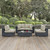 Summon Five PCS Outdoor Patio Sectional Set, Beige, Fabric, Synthetic Rattan