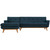 Engage Left-Facing Sectional Sofa, Navy, Fabric