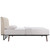Tracy Twin Size Bed, Beige, Fabric, Wood