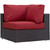 Convene Outdoor Patio Corner, Red, Rattan 9677