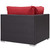 Convene Outdoor Patio Corner, Red, Rattan 9677