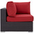 Convene Outdoor Patio Corner, Red, Rattan 9677