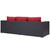 Convene Outdoor Patio Sofa, Red, Rattan 9705