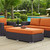 Convene Outdoor Patio Fabric Rectangle Ottoman, Orange, Rattan 9724