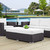 Convene Outdoor Patio Fabric Rectangle Ottoman, White, Rattan 9728