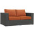 Sojourn Outdoor Patio Sunbrella Loveseat, Orange, Rattan 9733